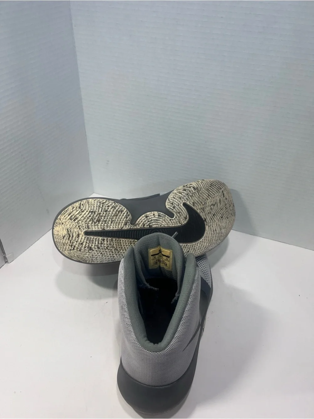 Nike Gray and Black High-Top Basketball Shoes